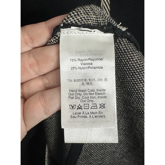 DKNY Women's Black Chevron Fit & Flare A Line Long Sleeve Sweater Dress Sz Small - Picture 4 of 5